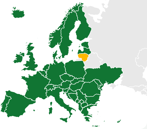Pristatymo geografija Europoje
